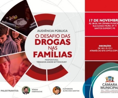 Vereador André Bittencourt propõe audiência pública para discutir impacto das drogas nas famílias