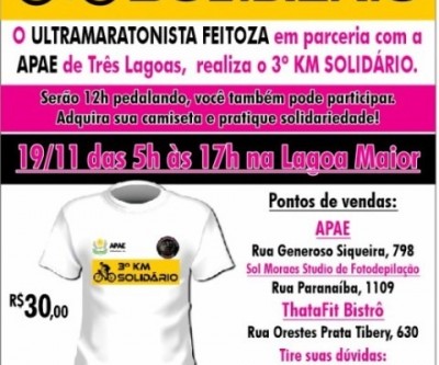3º Km Solidário beneficiará a Apae de Três Lagoas