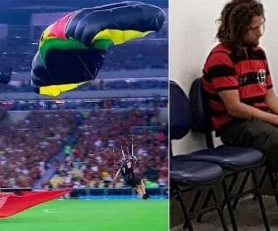 Torcedor que desceu de paraquedas no Maracanã é detido por invasão