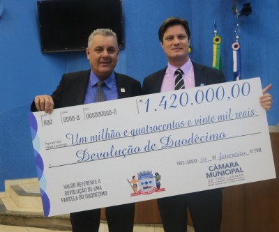 Duodécimo devolvido é o  maior da história da Câmara de Três Lagoas