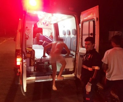 Homem de cueca que tentava suicídio na frente de carretas na BR-262 foi resgatado pelo SAMU 