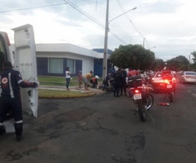 Acidente entre carro e moto deixa um ferido em Três Lagoas