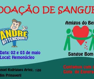 Gabinete  André Bittencourt e amigos organizam campanha de doação de sangue