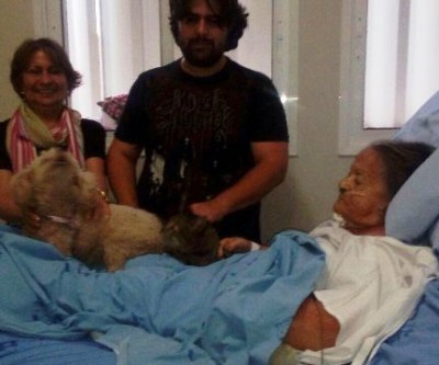 Paciente com câncer recebe visita de seus animais de estimação e apresenta melhora