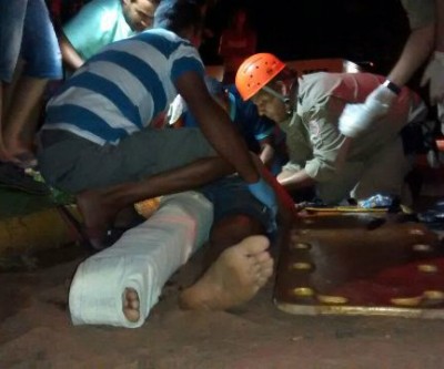 Motociclista tem o pé parcialmente amputado após acidente de trânsito em Três Lagoas