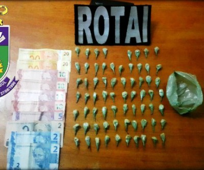 Menor apreendido estava com R$ 91 em dinheiro e 68 pedras de “crack”