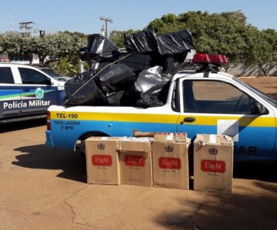Polícia Militar apreende cerca de 20 caixas de cigarro em residência