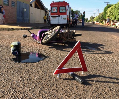Motociclista fica ferido em acidente no bairro Lapa em Três Lagoas 