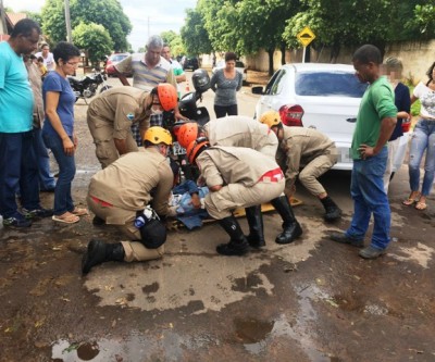 Grave acidente no bairro Vila Nova mobiliza equipes do Corpo de Bombeiros 