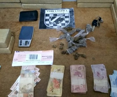 Trio é detido pela Força Tática com mais de 14 kg de maconha e R$ 1.801,50 em espécie