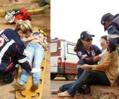 Mulheres motociclistas ficam feridas em acidentes