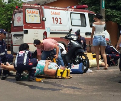 Gestante fica ferida em acidente no bairro Santo André 