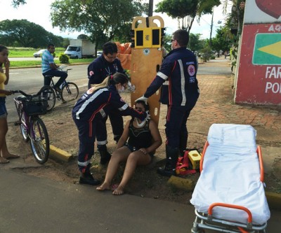 Em acidentes simultâneos, ciclistas ficam feridas em Três Lagoas