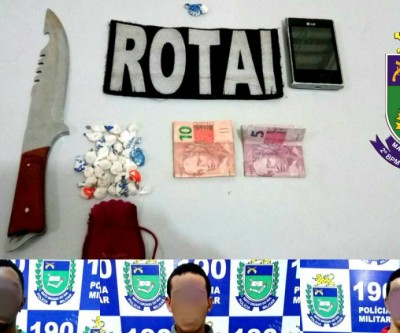 Rotai detém trio acusado de traficar drogas no bairro Vila Verde