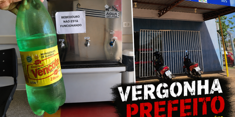 “Milhões para festas, mas nem água para beber”: bebedouro quebrado obriga pacientes a levarem água potável de casa em USF de Três Lagoas