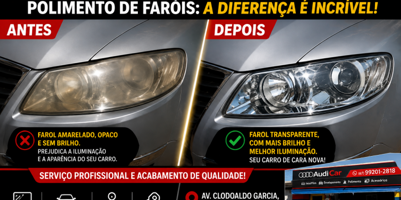 Farol amarelado pode dar problema? Polimento recupera aparência, melhora iluminação e pode evitar dor de cabeça no trânsito