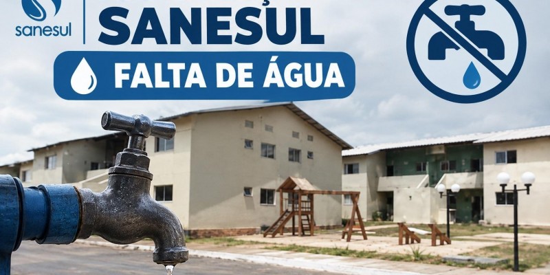 Manutenção da Sanesul pode causar falta de água e baixa pressão de bairros na região do Novo Oeste em Três Lagoas