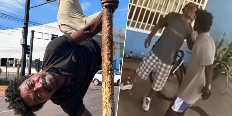 Saci não corre da briga: Mesmo com uma perna só, dá um couro em homem na frente de conveniência em Três Lagoas; vídeo viraliza