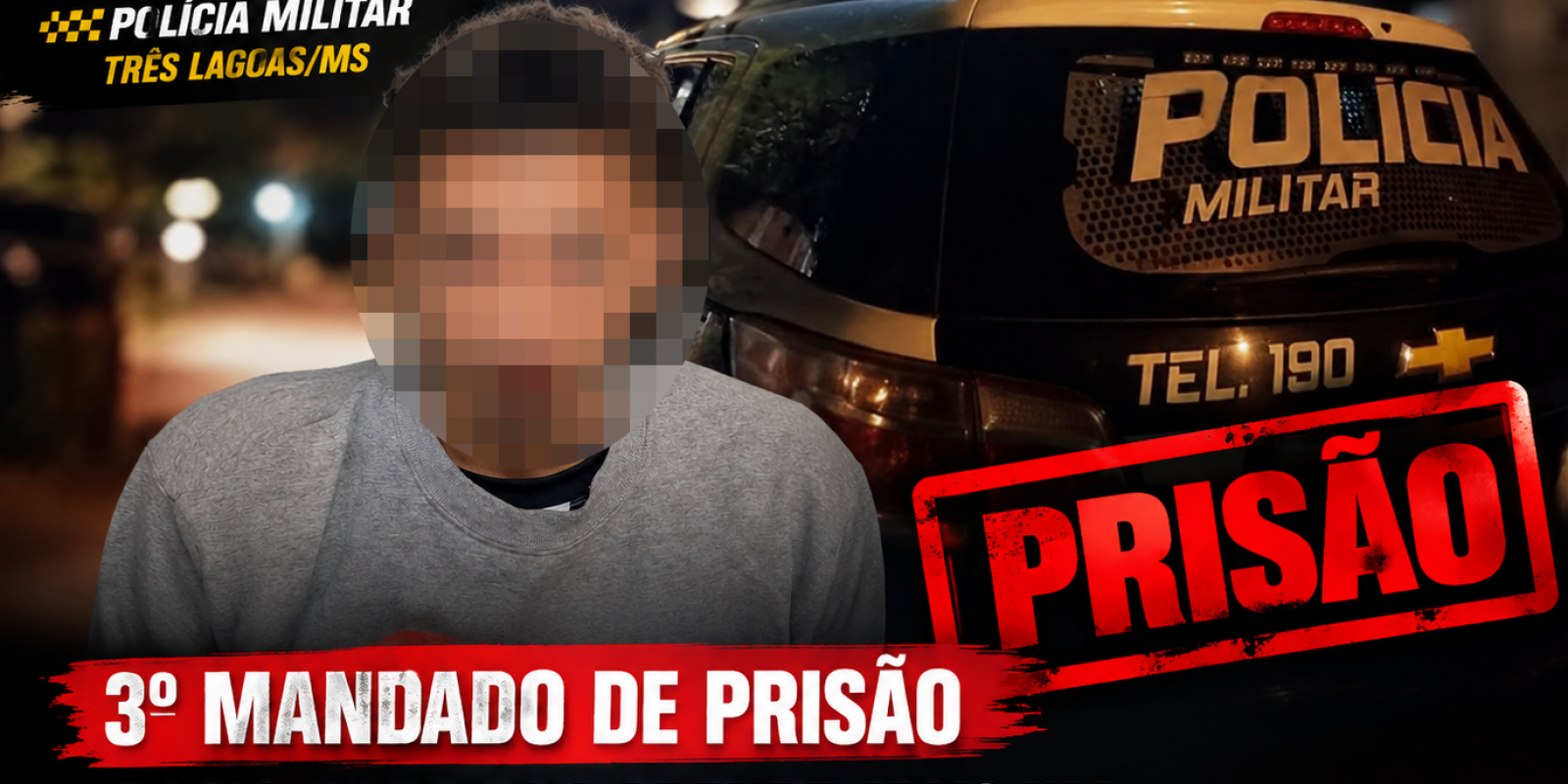 Estava na rua, mas a Justiça estava à procura: Terceiro foragido é preso pela mesma equipe da Rádio Patrulha em Três Lagoas