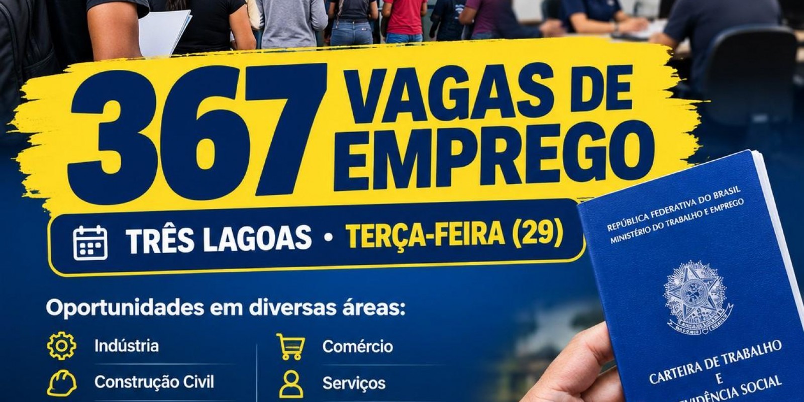 De camareira de hotel a mecânico; veja as 367 vagas de trabalho para Três Lagoas nesta terça-feira 