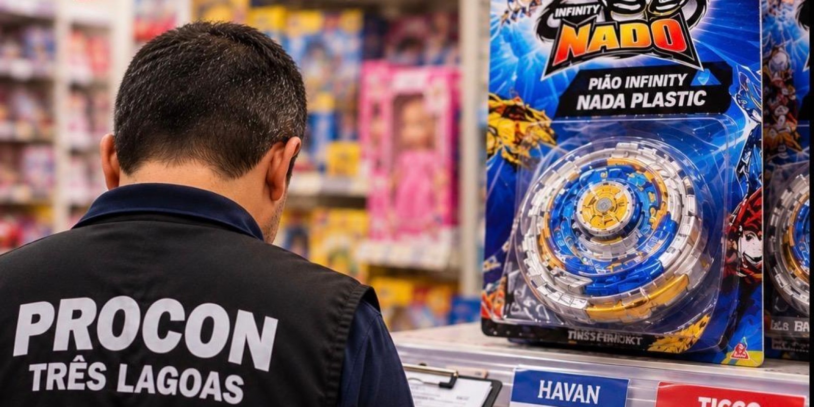 Dia das Crianças: Pião Infinity custa R$ 9,99 em uma loja e R$ 129,99 em outra; diferença de 1.201% assusta consumidores em Três Lagoas