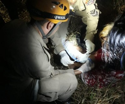 Com suspeita de fratura em um braço, idosa é resgatada nas proximidades do Novo Oeste