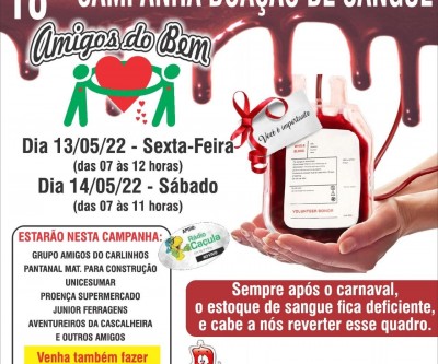 “Amigos do Bem” realiza a 18° edição de campanha de doação de sangue neste final de semana