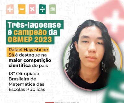 Olimpíadas de Matemática: Aluno de Três Lagoas é Campeão na OBMEP