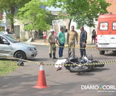Guarda municipal morre em colisão entre carro e moto em Corumbá