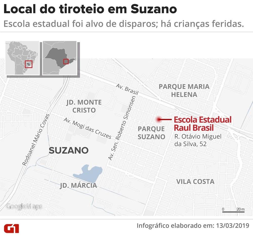 Adolescentes atiram dentro de escola em Suzano e matam 6 pessoas, diz polícia