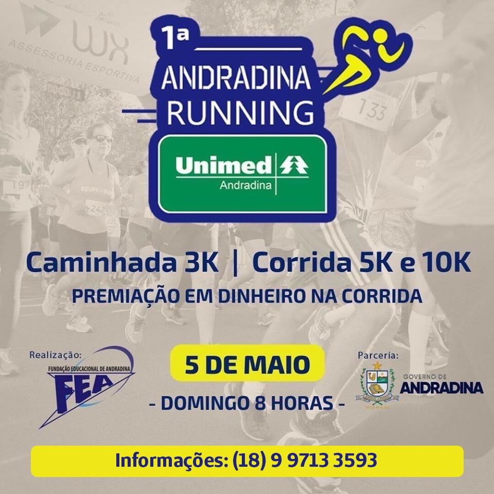Últimos dias para se inscrever na 1ª Andradina Running Unimed