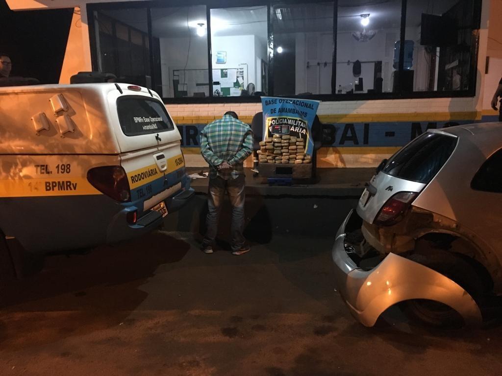 Homem é preso transportando 31kg de maconha na BR-156; o chassi do veículo estava adulterado