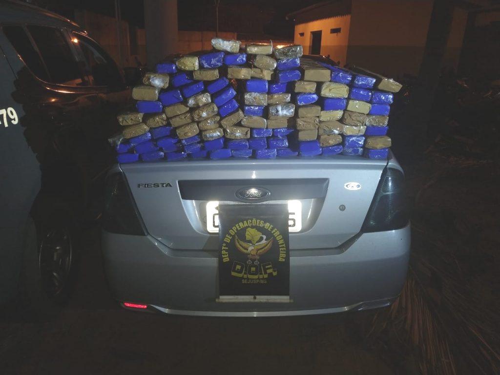 DOF apreende veículo carregado com 76 quilos de maconha