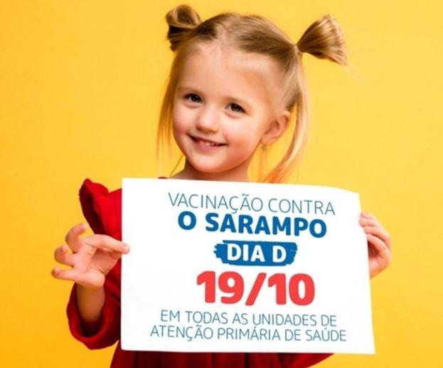 Hoje, sábado (19), é o dia “D” para vacinar as crianças contra o sarampo
