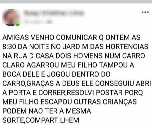 Mãe que por pouco não teve filho raptado desabafa nas redes sociais Mãe que por pouco não teve filho raptado desabafa nas redes sociais