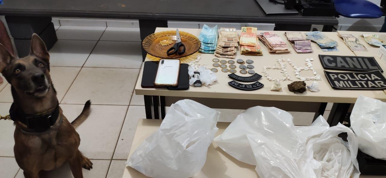 Ação entre Canil, Serviço de Inteligência e equipe operacional da PM apreende drogas em Três Lagoas
