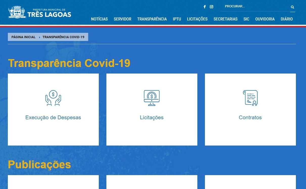 Prefeitura cria página exclusiva para Transparência das ações de enfrentamento ao Coronavírus
