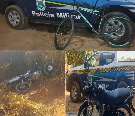 PM recupera motos furtadas e até bicicleta durante 