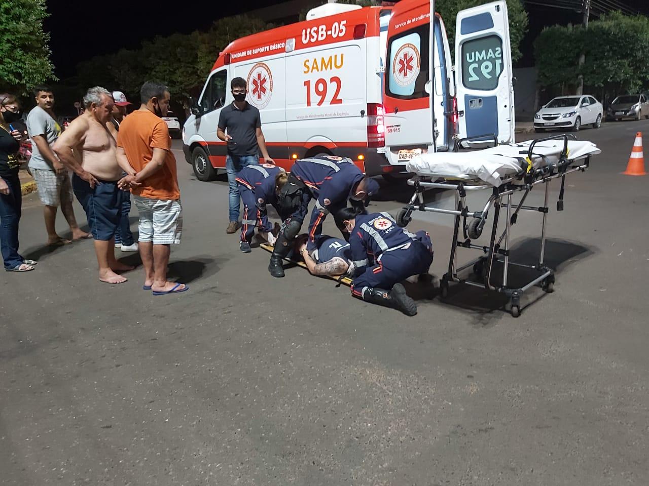 Motociclista fica ferido em acidente no bairro Lapa