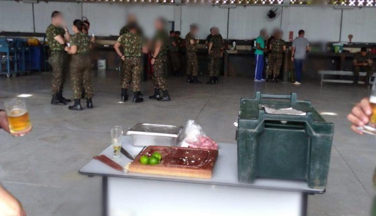 Militares da saúde fazem festa com cerveja e churrasco em quartel de Campo Grande