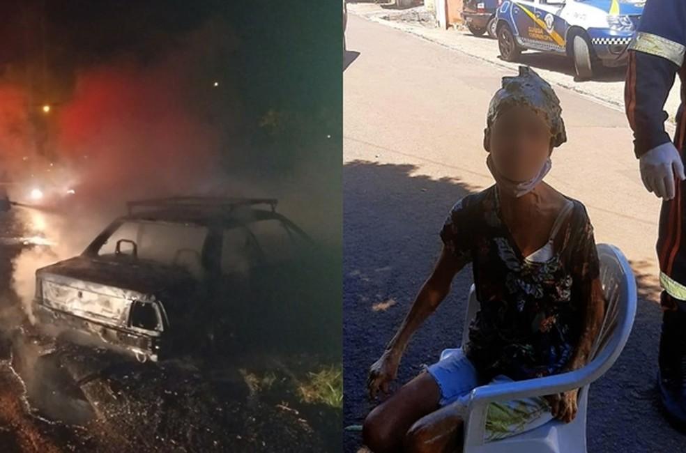 Carro de homem preso suspeito de despejar cola de sapateiro na esposa é achado queimado