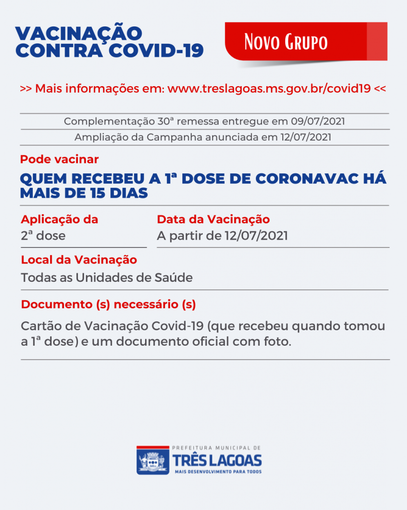 Unidades de Saúde de TL só aplicarão D2 de Coronavac nesta semana