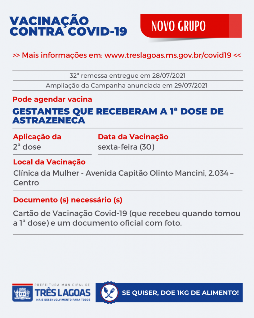 Gestantes e puérperas devem agendar 1ª e 2ª dose contra Covid-19 a partir desta sexta (30)