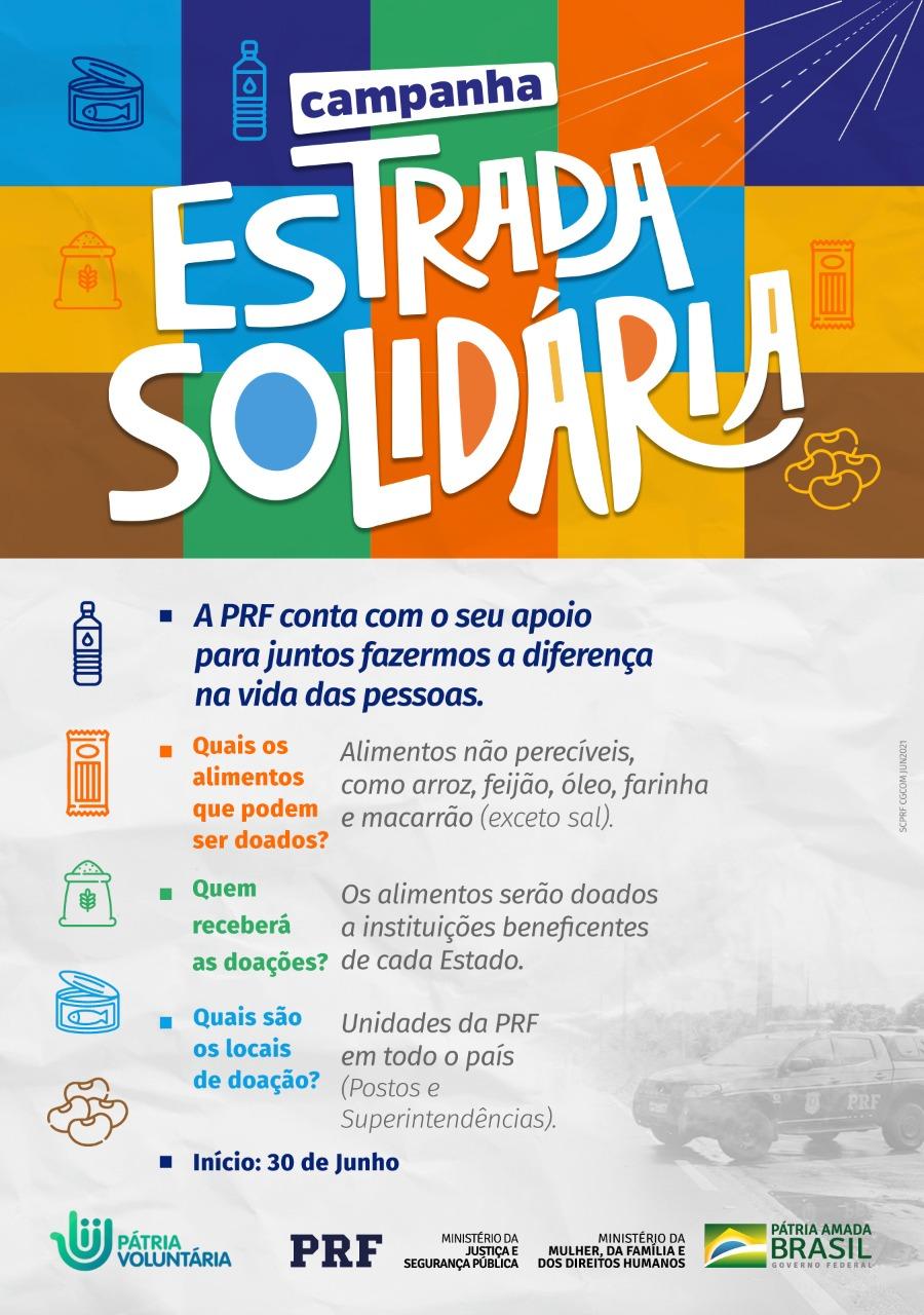 Polícia Rodoviária Federal (PRF), faz campanha Estrada Solidária