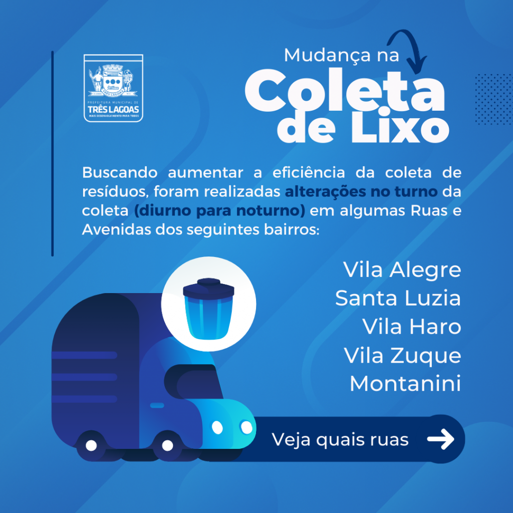 AVISO – Prefeitura comunica mudança de horário da coleta de lixo 