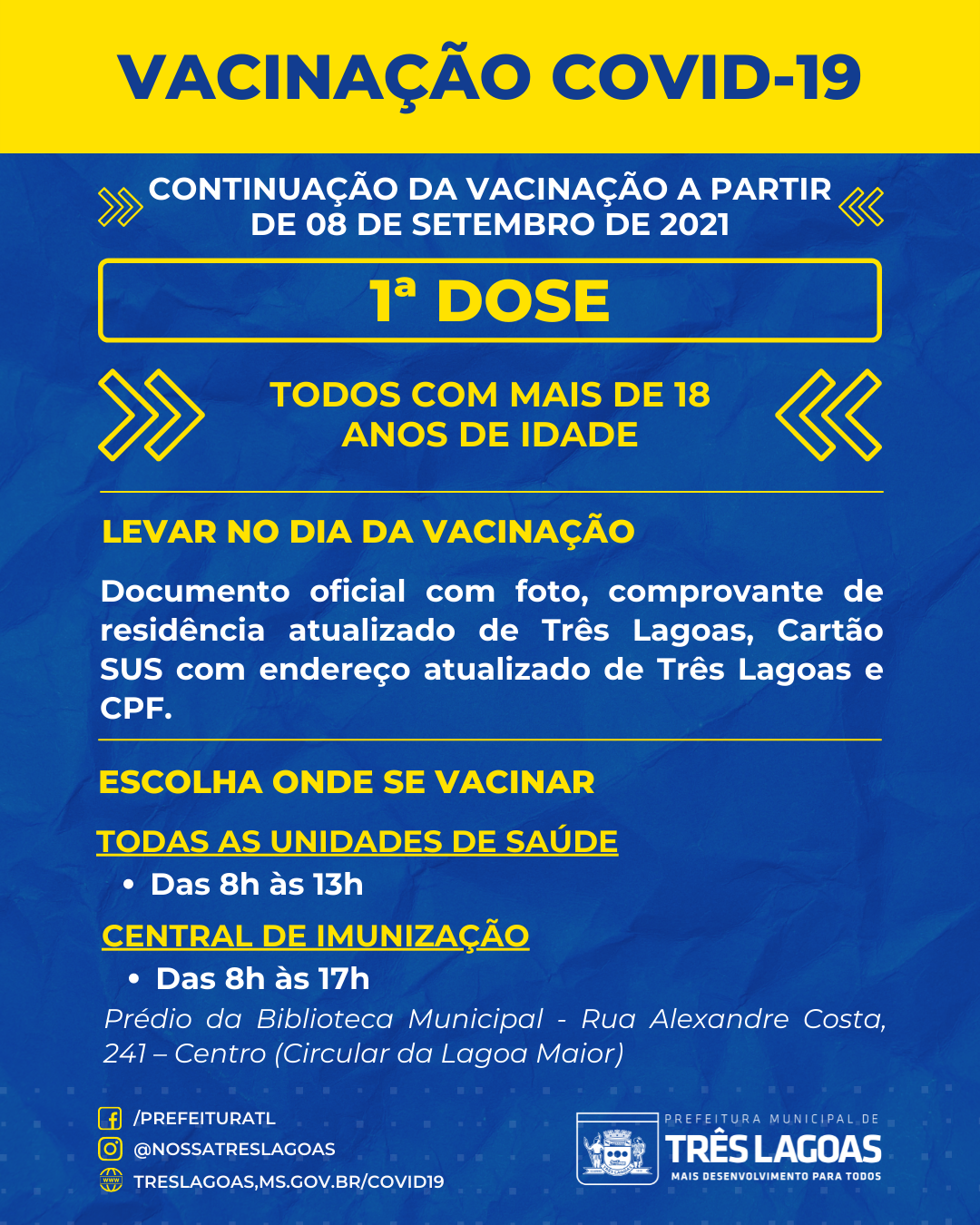 Mesmo sem novo lote, SMS segue vacinando pessoas com 1ª, 2ª e 3ª dose contra COVID-19