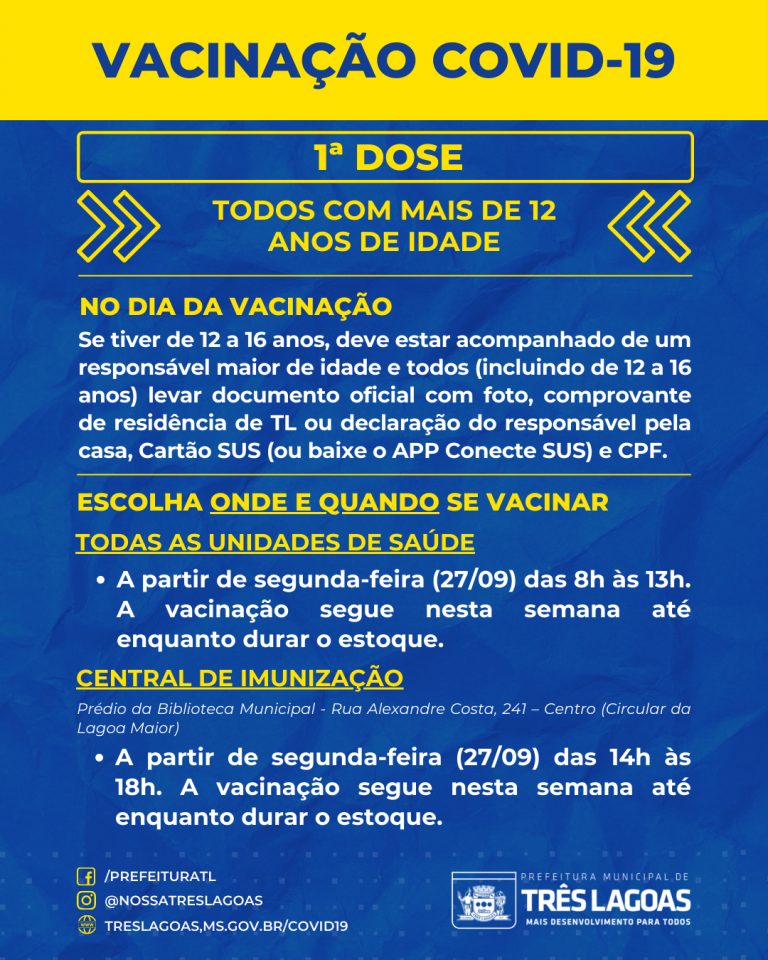 SMS continua vacinação contra Covid-19 e abre 3ª dose para profissionais de saúde