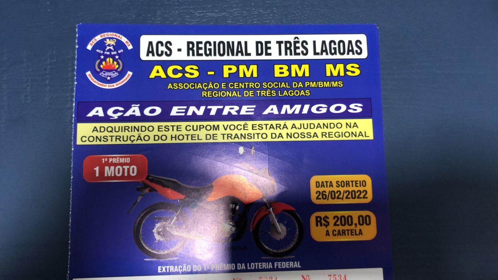 Para construção de um hotel de trânsito, ACS faz rifa que vai sortear uma moto