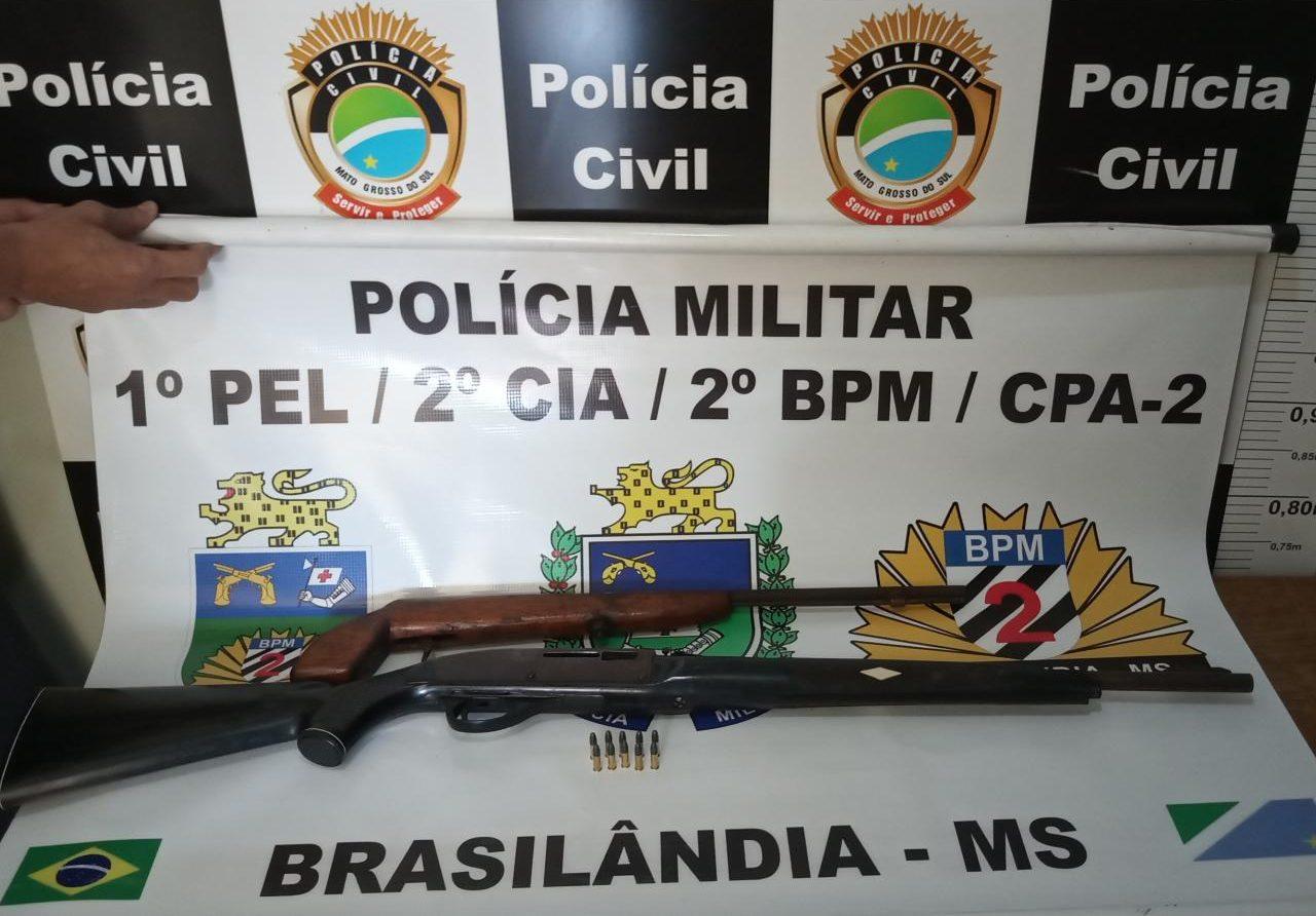 Em Operação conjunta, Polícia Militar apreende armas e prende uma pessoa Em Operação conjunta, Polícia Militar apreende armas e prende uma pessoa