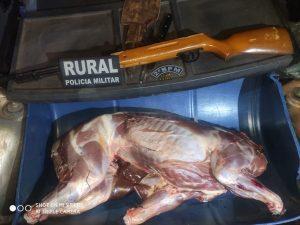 Patrulha Rural de Três Lagoas Prende dois Homens com Arma de Caça, Munições e Animal Silvestre Abatido